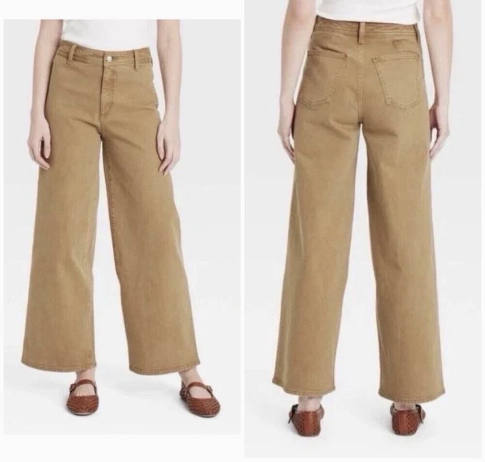 Universal Thread Women’s Sailor Wide Leg Jeans Size 4 Brown High Rise Stretch NW